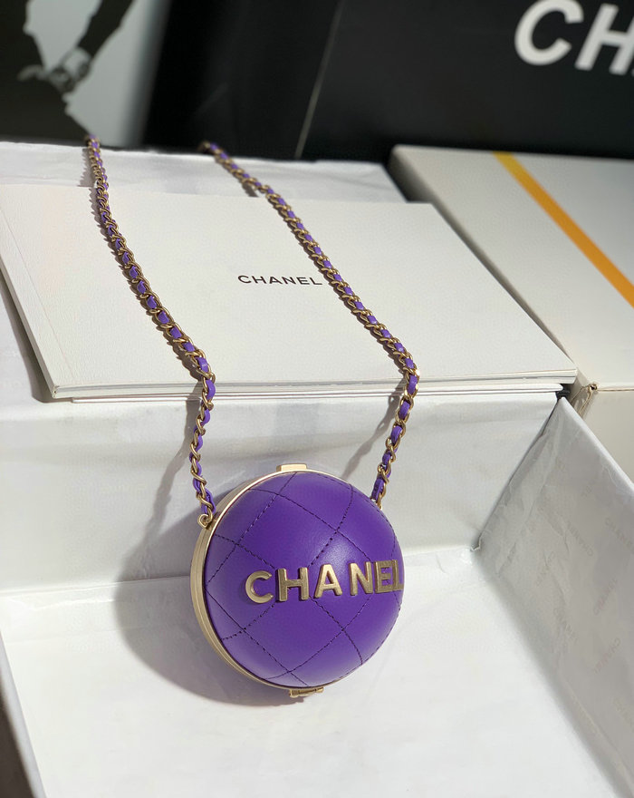Chanel Lambskin Sphere Minaudiere Purple AP2895