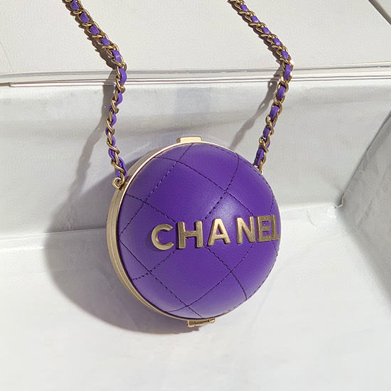 Chanel Lambskin Sphere Minaudiere Purple AP2895