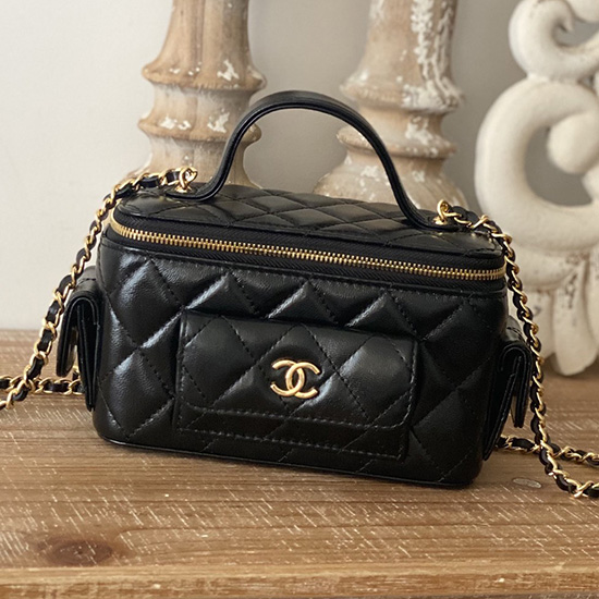 Chanel Mini Leather Shoulder Bag Black AP81231
