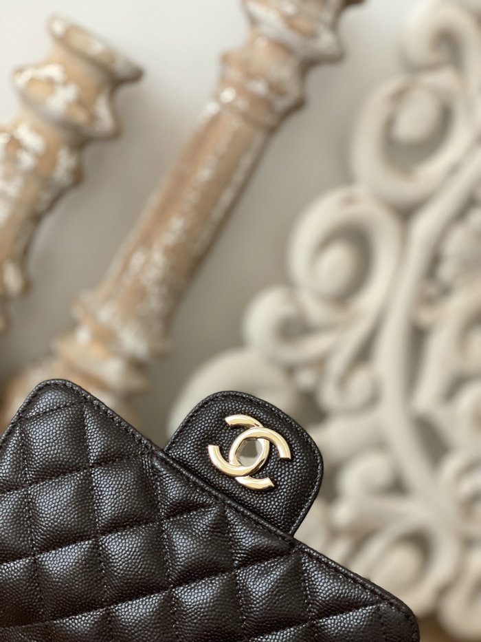 Classic Chanel Grained Calfskin Mini Flap Bag Dark Brown CF1115