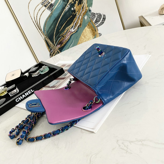 Classic Chanel Lambskin Mini Flap Bag Blue CF1115