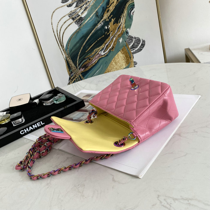 Classic Chanel Lambskin Mini Flap Bag Pink CF1115