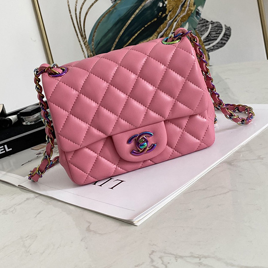 Classic Chanel Lambskin Mini Flap Bag Pink CF1115