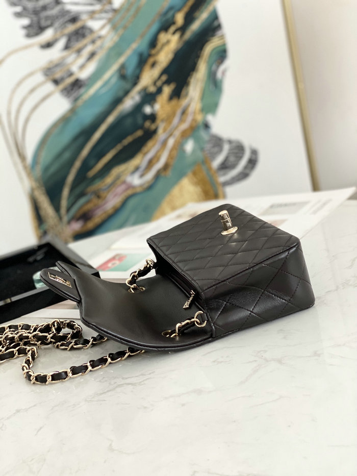 Classic Chanel Lambskin Small Flap Bag Dark Brown CF1116