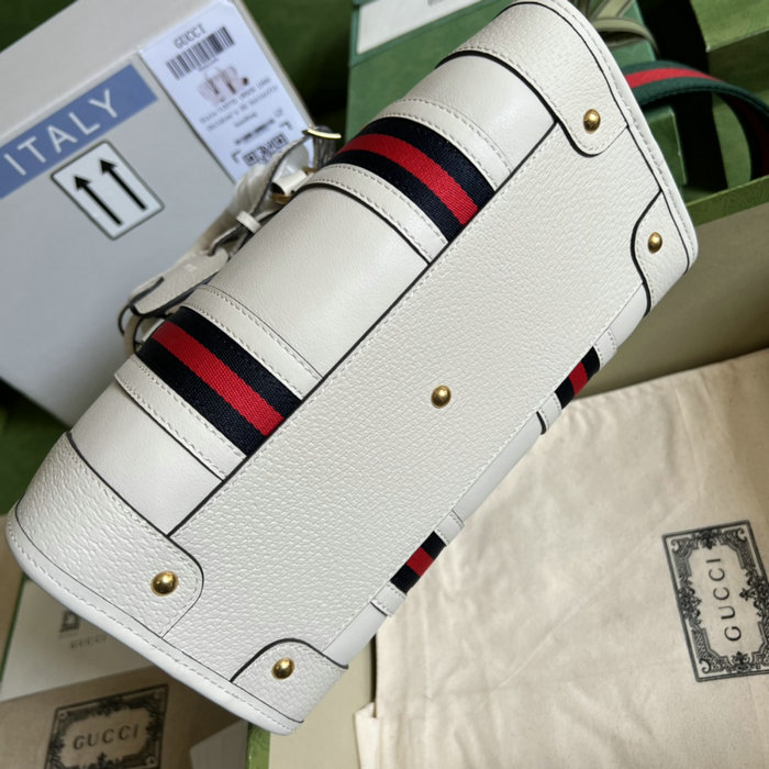 Gucci Small top handle bag with Double G White 715772