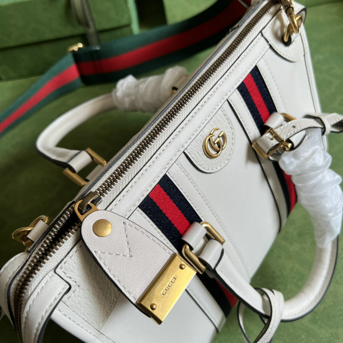 Gucci Small top handle bag with Double G White 715772