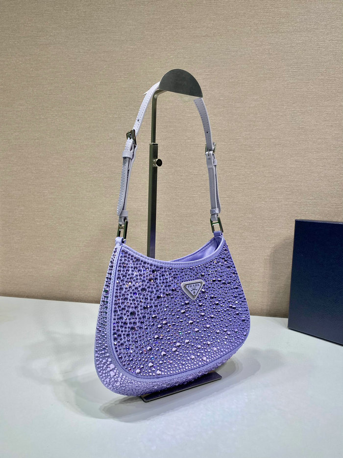 Prada Cleo satin bag with crystals Purple 1BC169