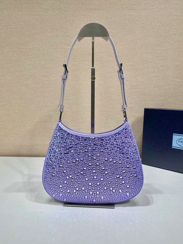 Prada Cleo satin bag with crystals Purple 1BC169