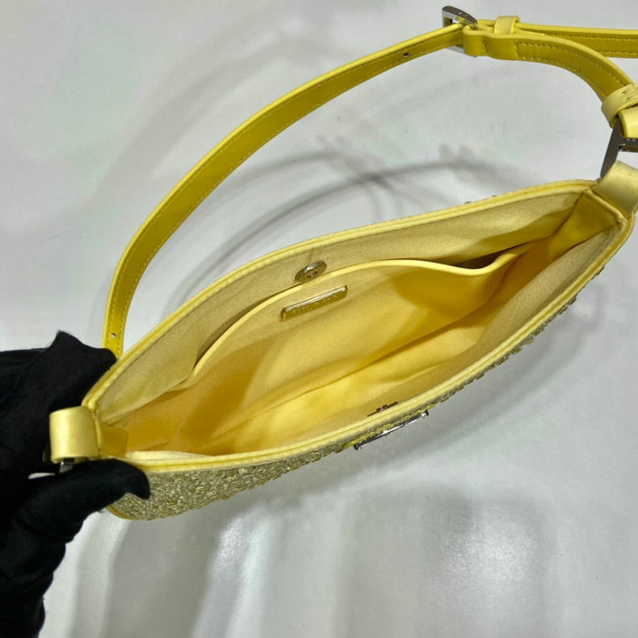 Prada Cleo satin bag with crystals Yellow 1BC169