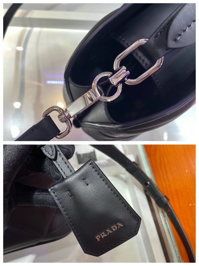 Prada Leather Shoulder Bag Black 1BA311