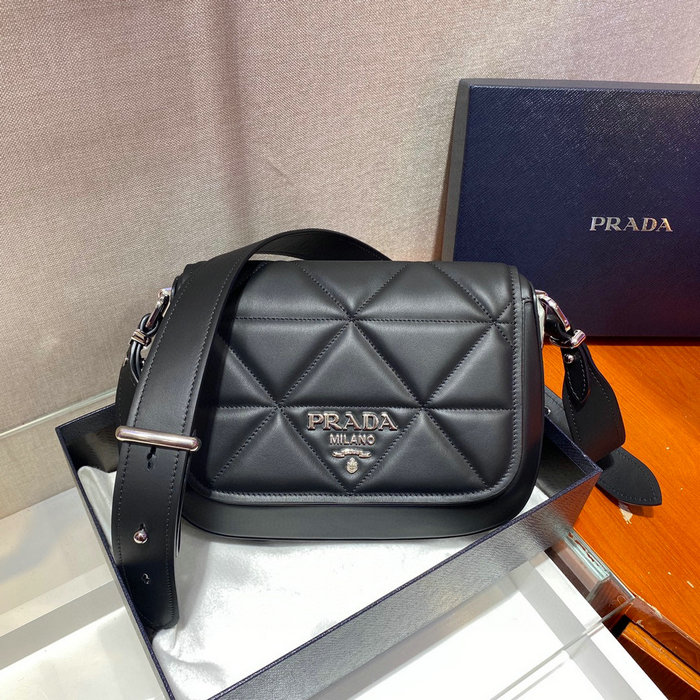 Prada Leather Shoulder Bag Black 1BD283