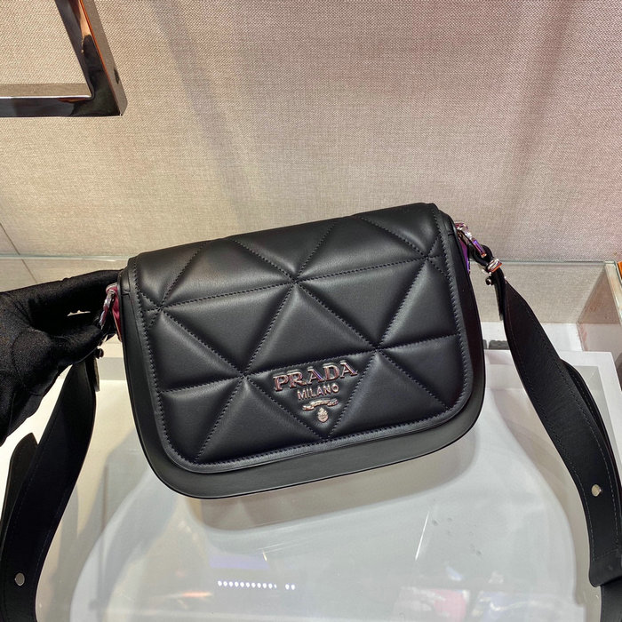 Prada Leather Shoulder Bag Black 1BD283