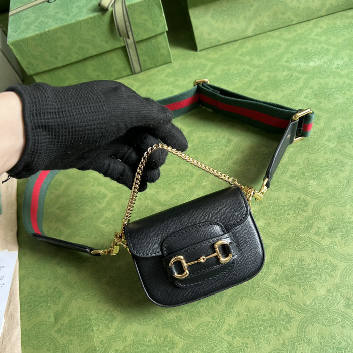 Gucci Horsebit 1955 strap wallet Black 699760