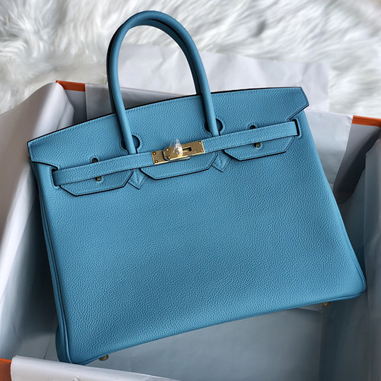 Hermes Togo Leather Birkin Bag Blue De Nord HB253001