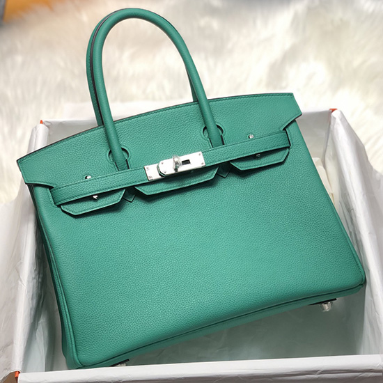 Hermes Togo Leather Birkin Bag Rowena Green HB253001