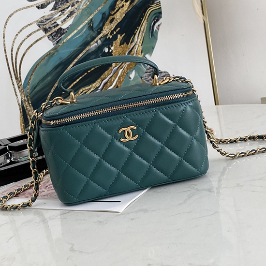 Chanel Vanity Case Bag Green AS81118