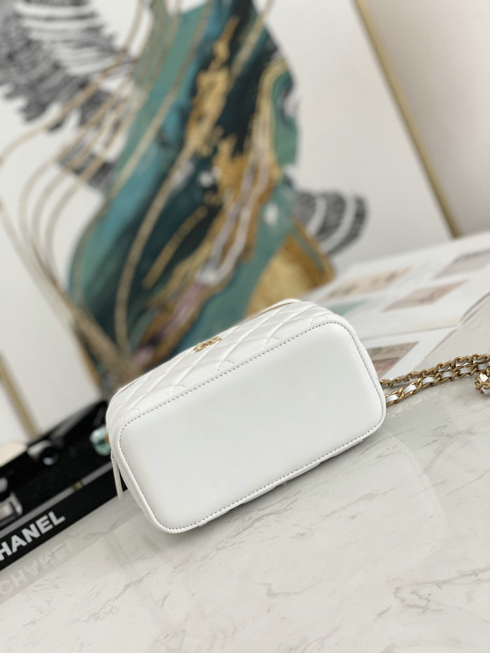 Chanel Vanity Case Bag White AS81118