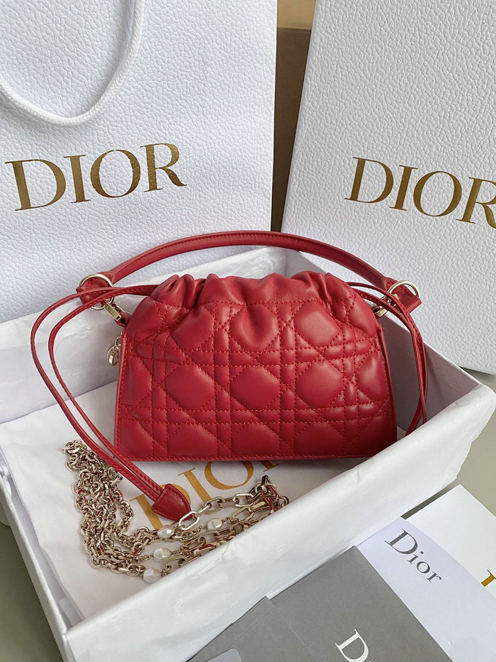 Dior Lady Mini Handbag Red D7201