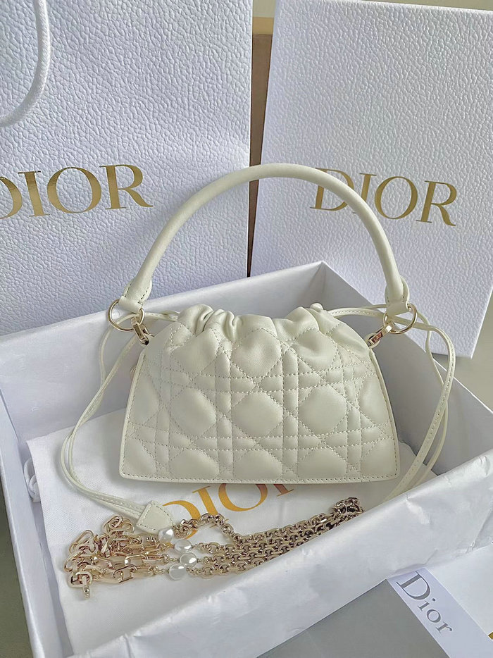 Dior Lady Mini Handbag White D7201