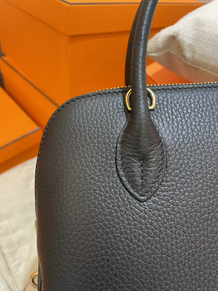 Hermes Bolide Clemence Leather Tote Bag Black HB12601