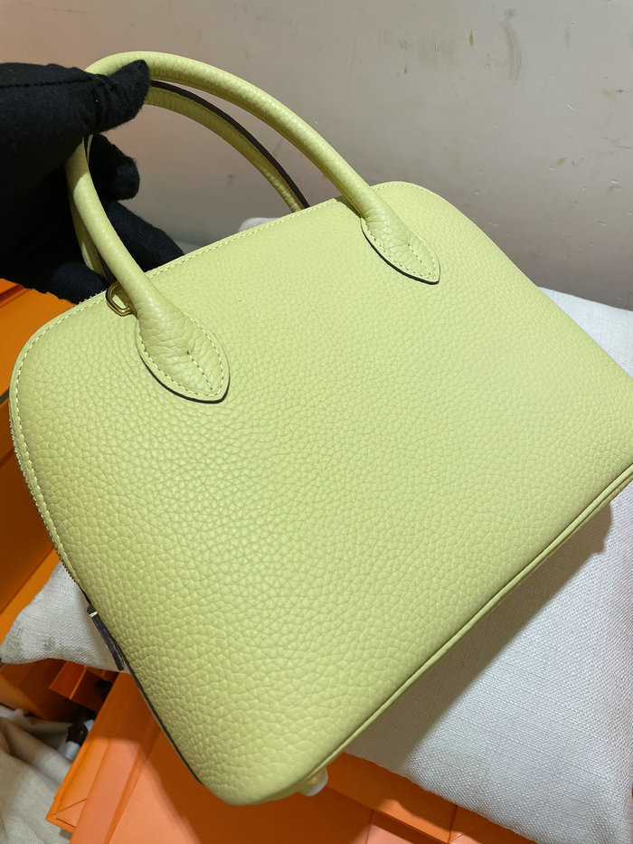 Hermes Bolide Clemence Leather Tote Bag Jaune Poussin HB12601