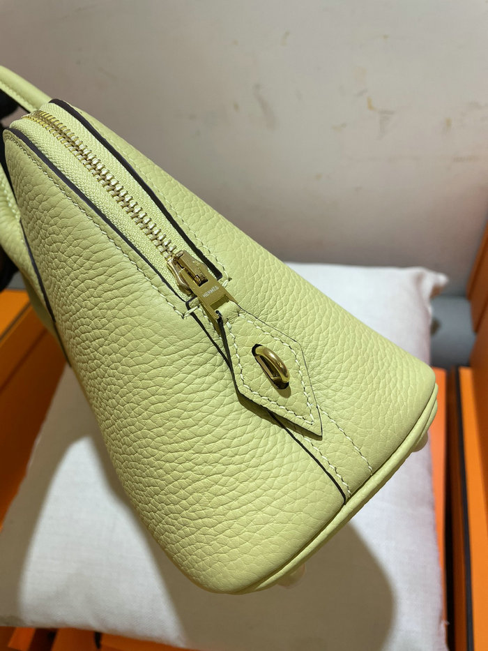 Hermes Bolide Clemence Leather Tote Bag Jaune Poussin HB12601