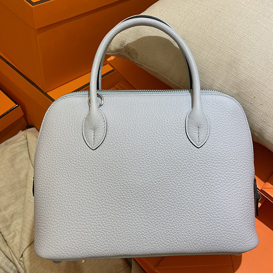 Hermes Bolide Tote Bag Bleu Brume with Silver HB12601
