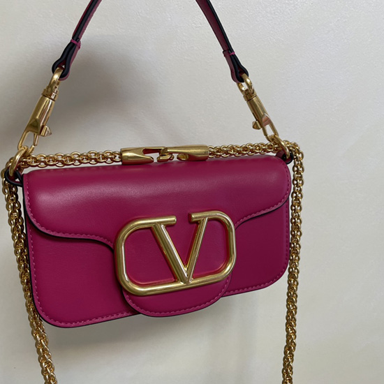 Valentino Loco Small Calfskin Shoulder Bag Peach V1133S