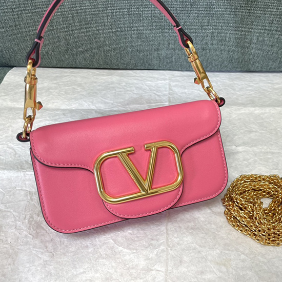 Valentino Loco Small Calfskin Shoulder Bag Pink V1133S