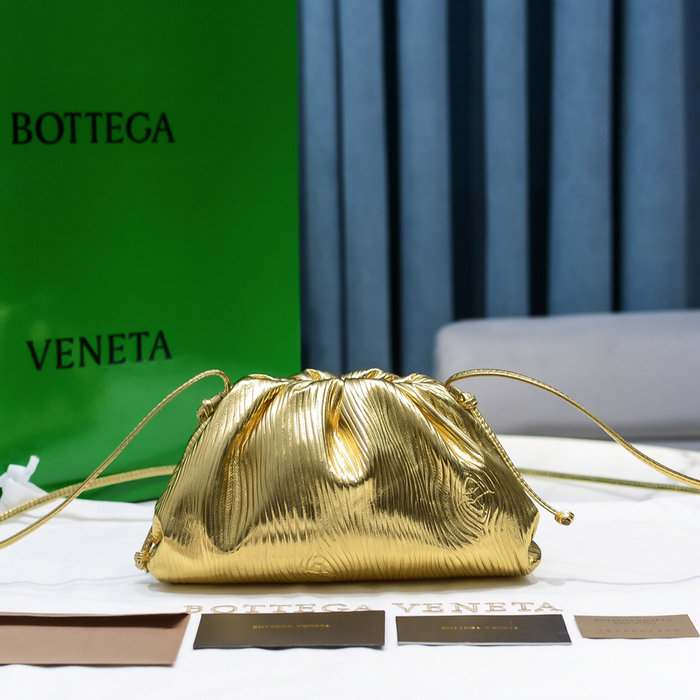 Bottega Veneta Calfskin The Mini Pouch Gold B02111