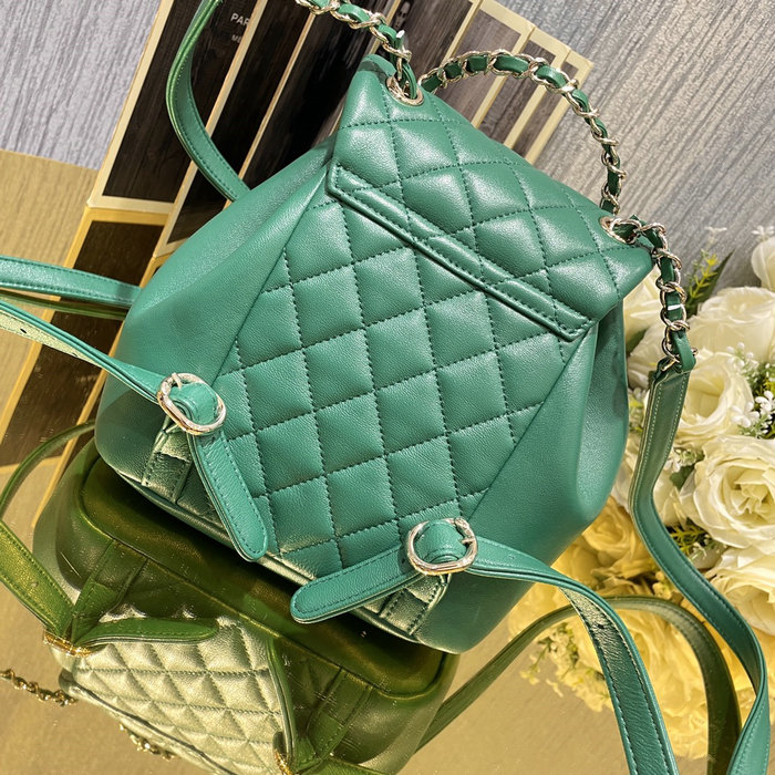 Chanel Small Duma Drawstring Backpack Green AS2908