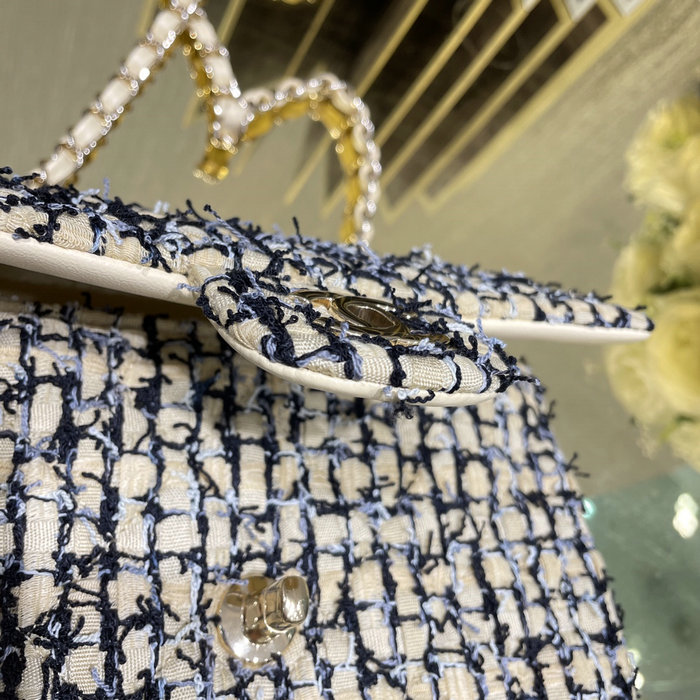 Chanel Tweed Small Flap Bag Blue CF69904