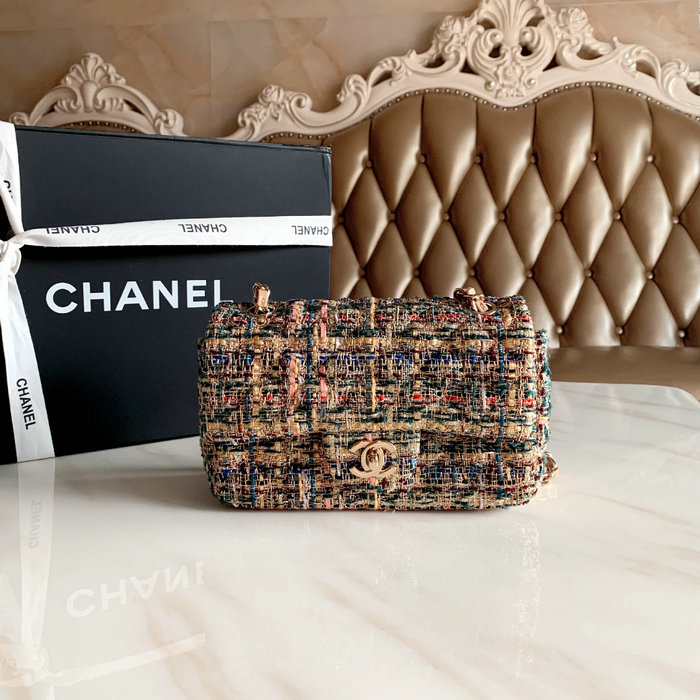 Chanel Tweed Small Flap Bag Blue CF69906