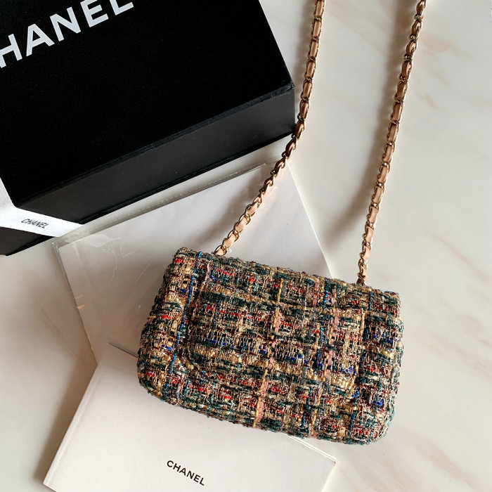 Chanel Tweed Small Flap Bag Blue CF69906