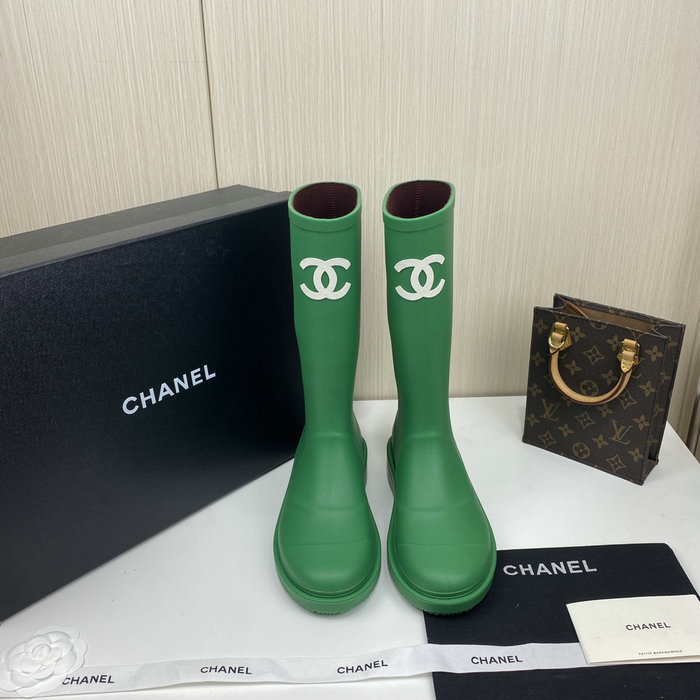 Chanel Wellington Boots Green CS02171