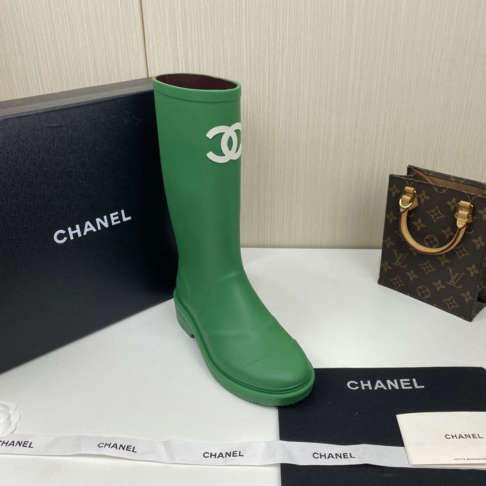 Chanel Wellington Boots Green CS02171