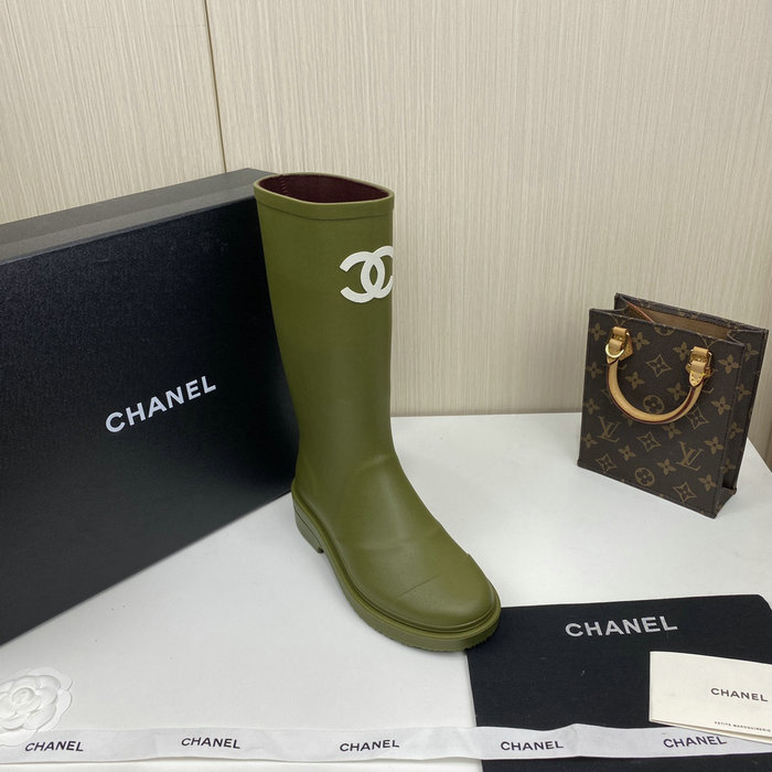 Chanel Wellington Boots Khaki CS02171