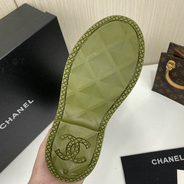 Chanel Wellington Boots Khaki CS02171