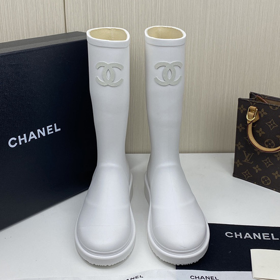 Chanel Wellington Boots White CS02171