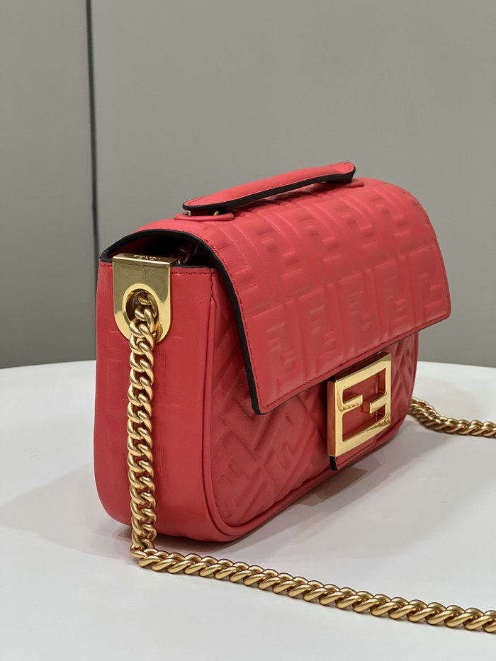 Fendi Baguette Chain Midi Bag Red F8533