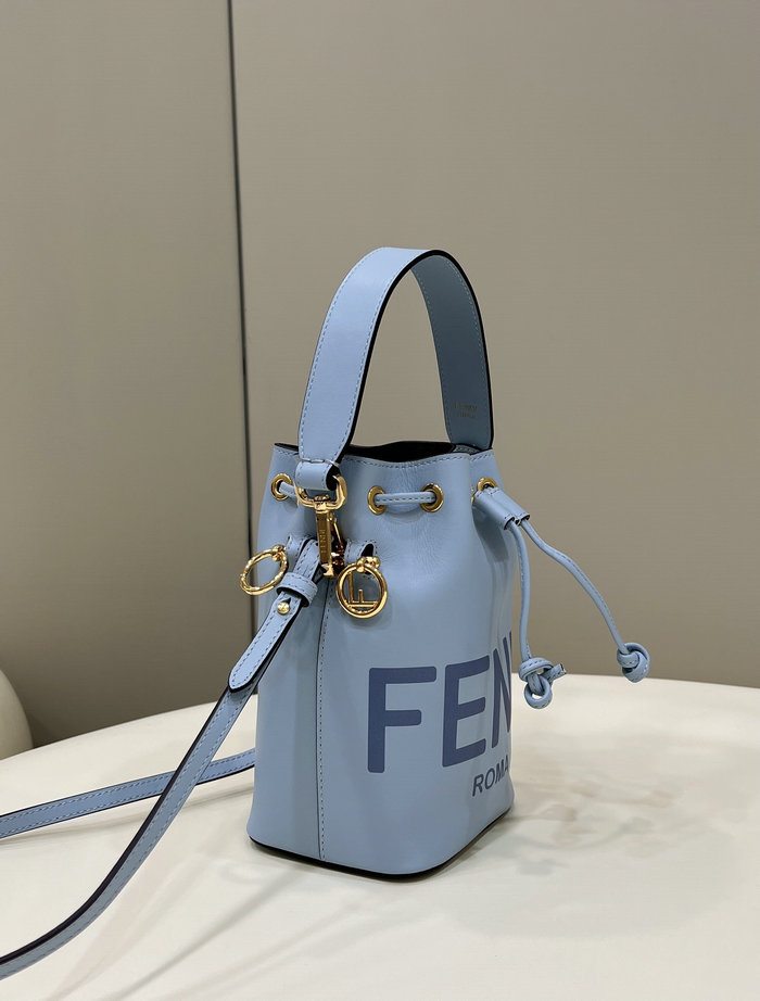 Fendi Mon Treso Bucket Bag Blue F8288