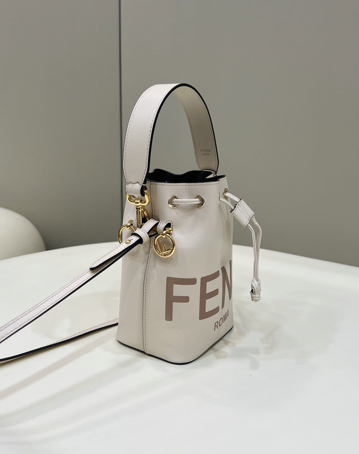 Fendi Mon Treso Bucket Bag White F8288