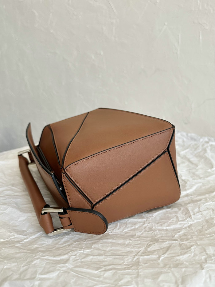 Loewe Small Puzzle Edge Leather Bag Brown L02231