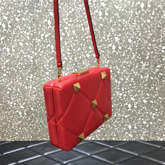 Valentino Roman Stud Leather Mini Bag Red V0659