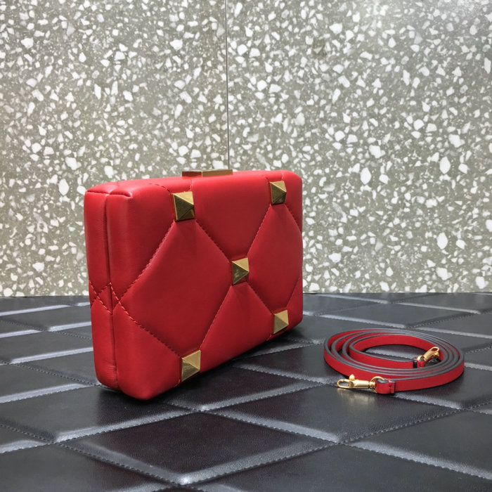 Valentino Roman Stud Leather Mini Bag Red V0659
