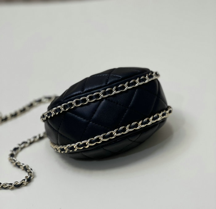 Chanel Lambskin Shoulder Bag Black AS3232
