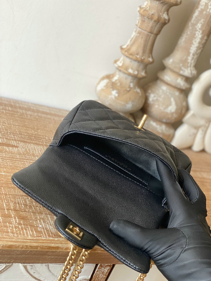 Chanel Leather Mini Flap Bag Black AS3828