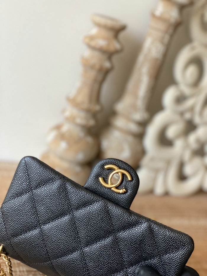 Chanel Leather Small Flap Bag Black AS3829
