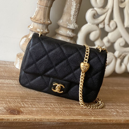Chanel Leather Small Flap Bag Black AS3829
