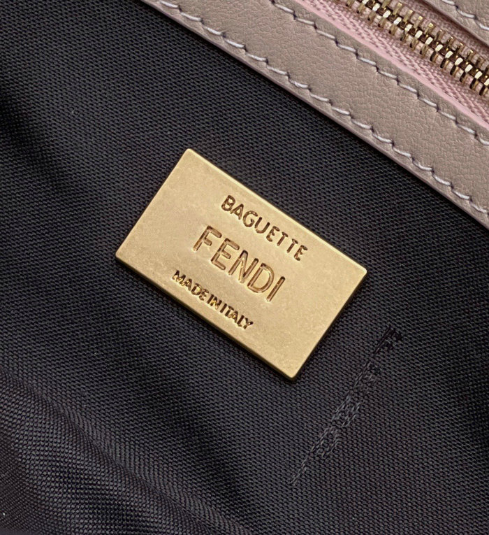 Fendi Baguette Medium Leather Bag Beige F0135